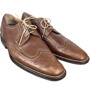 Michael Toschi Hessling Wing Tip Brown Leather Oxford Shoes